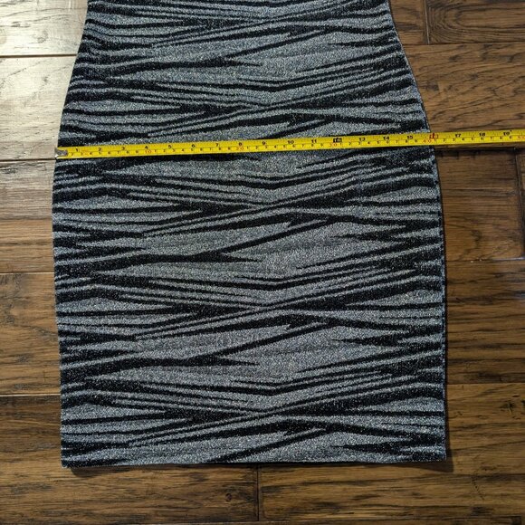 Rachel Zoe open back dress metallic print long sleeve mock neck small - Picture 10 of 16